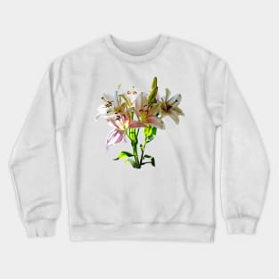 Backlit Pale Pink Lilies Crewneck Sweatshirt